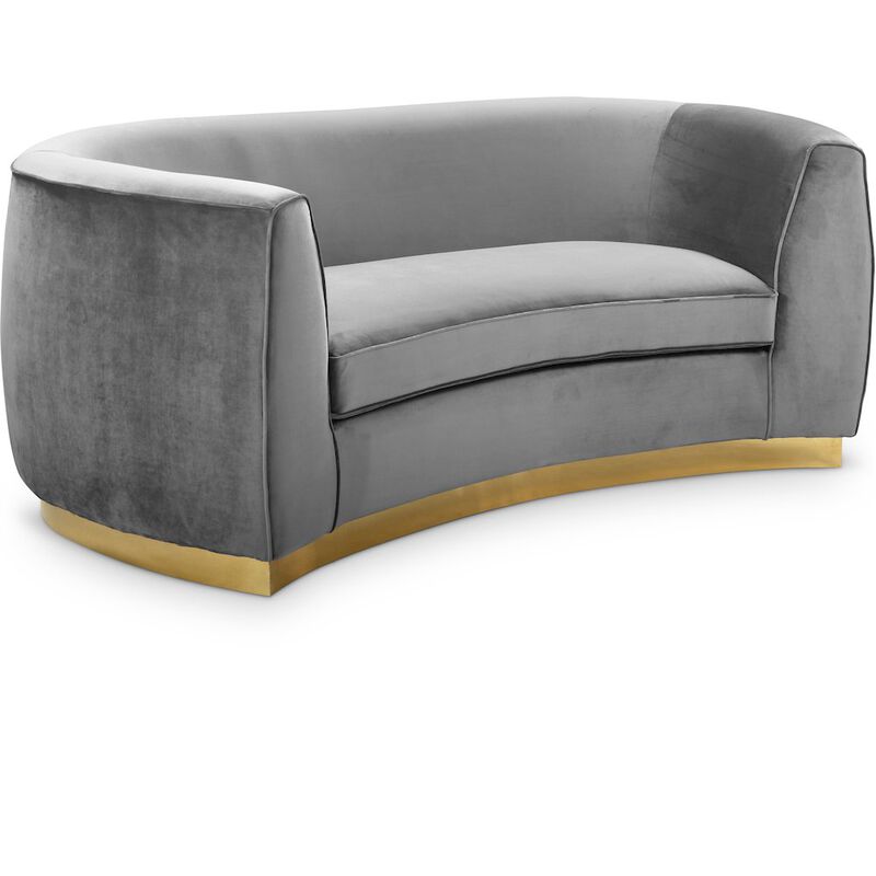 Meridian Furniture Julian Grey Velvet Loveseat