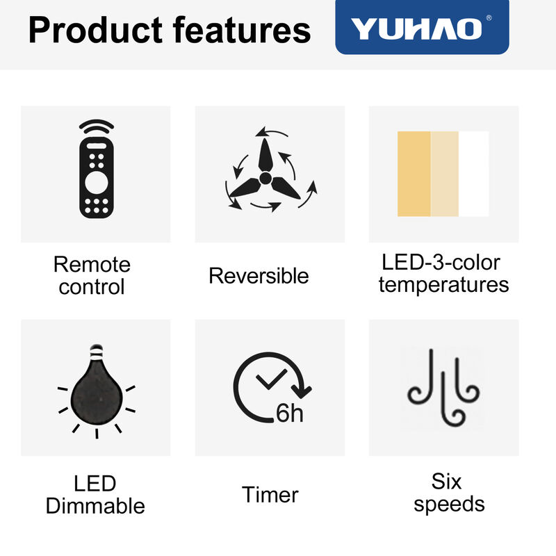 ELEMENT ACE Smart Ceiling Fan with Integrated LED Lighting and Remote Control image number 7