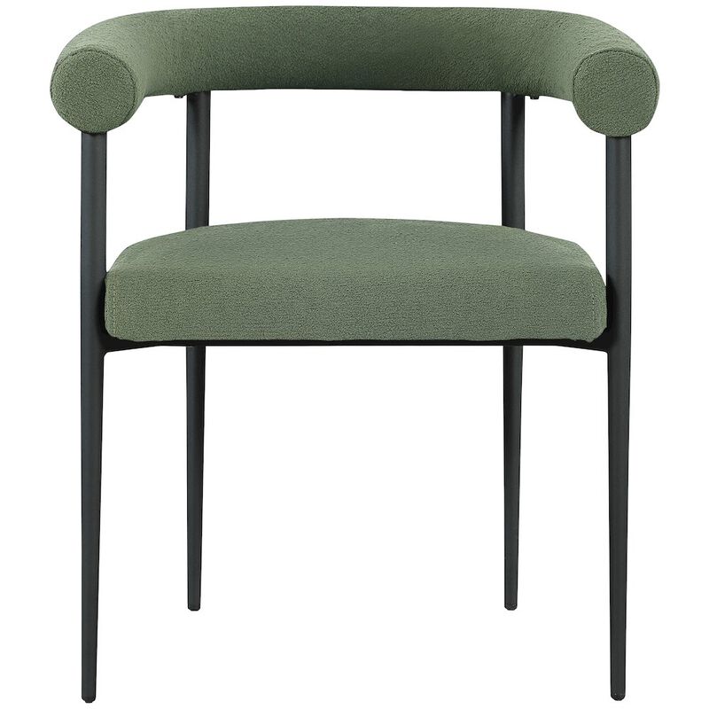 Meridian Furniture Louie Green Boucle Fabric Dining Chair, Set of 2