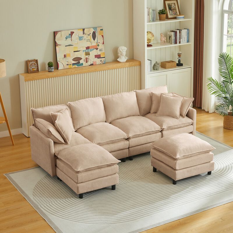 Cusppo Chenille Cloud Modular Sectional Sofa image number 3