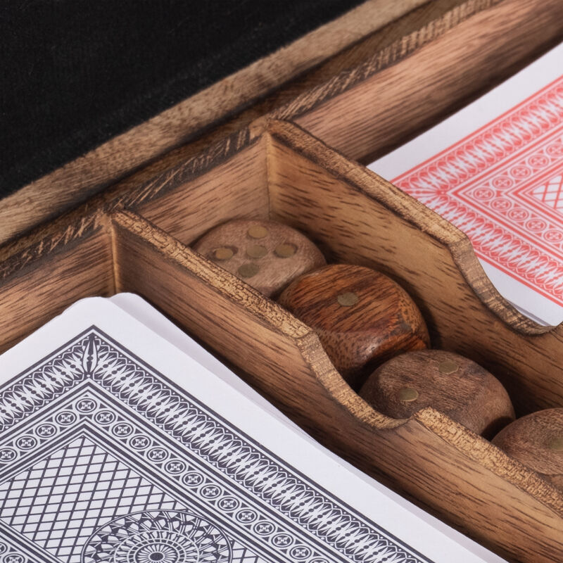 Wood 7x5 Cards & Dice Box image number 5