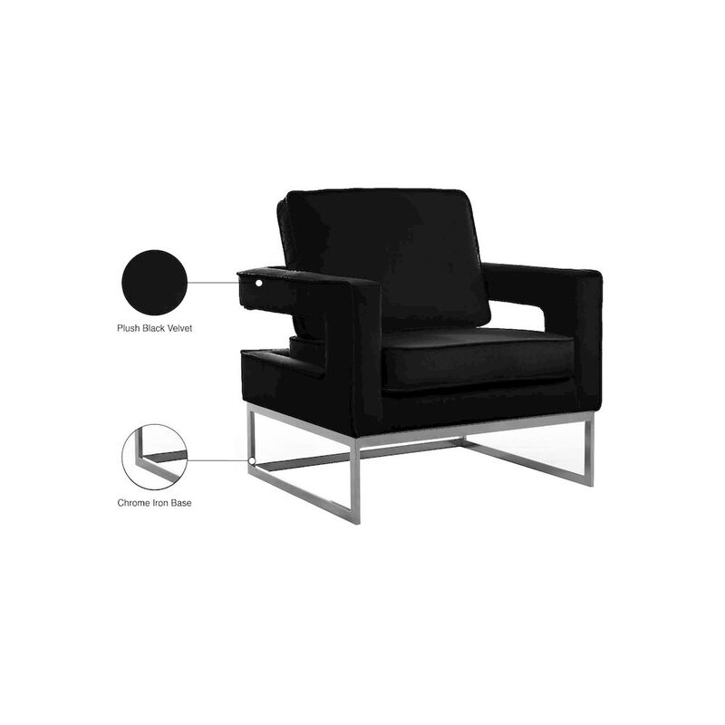 Meridian Furniture Noah Black Velvet Accent Chair