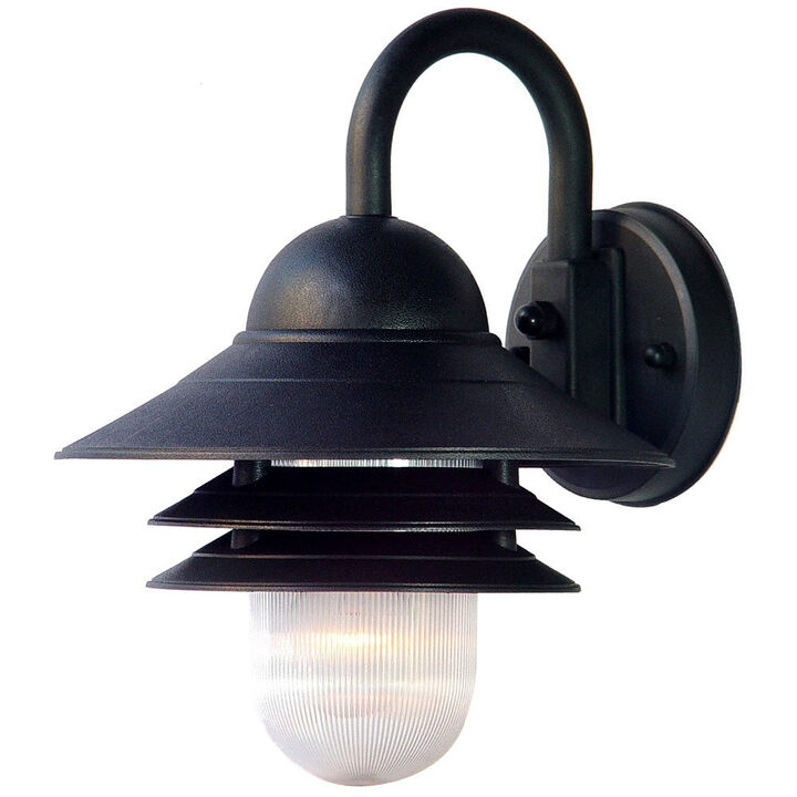 Homezia Matte Black Three Tier Lamp Shade Outdoor Wall Light