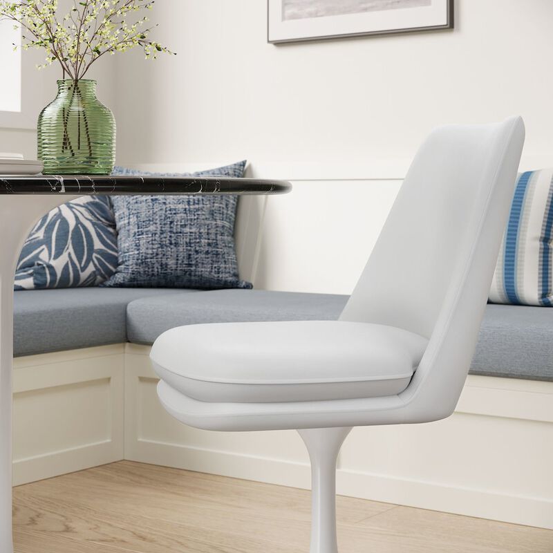 Lippa Swivel Dining Vegan Leather Side Chair image number 9