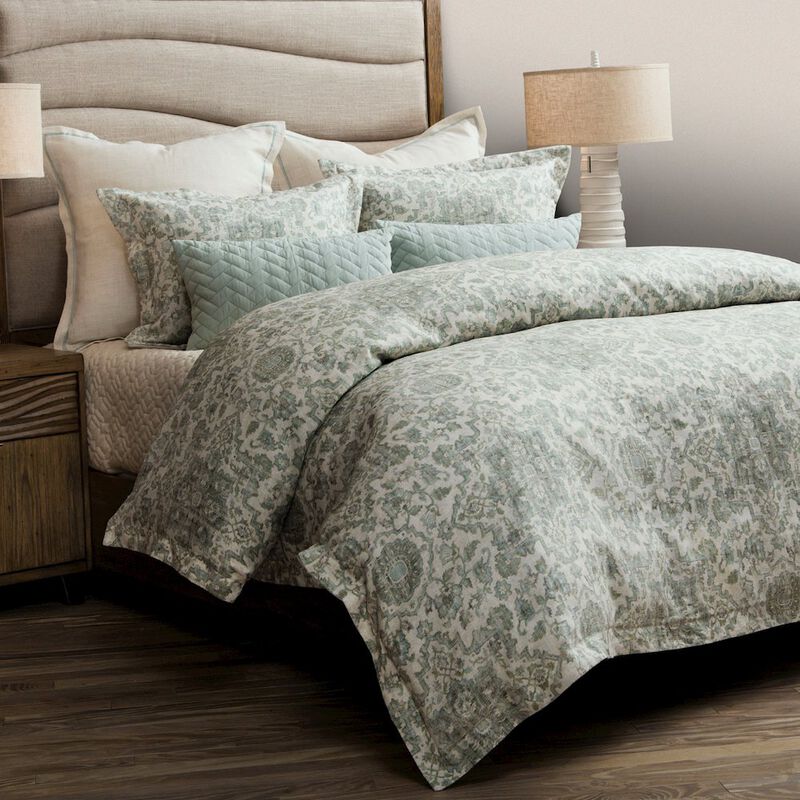 Michael Amini Northridge 7-Piece Queen Duvet Set - Spa image number 0