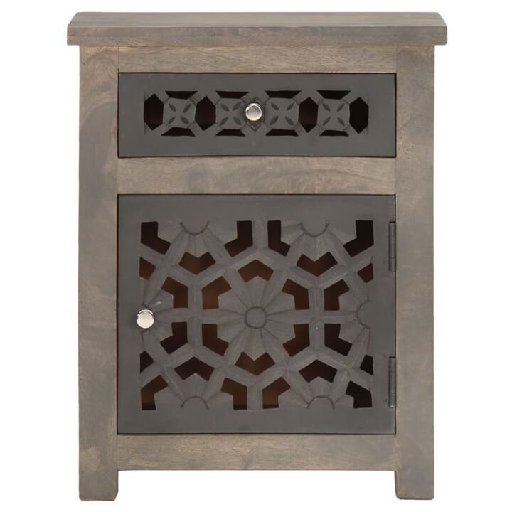 vidaXL Bedside Cabinet 15.7"x11.8"x19.7" Solid Mango Wood