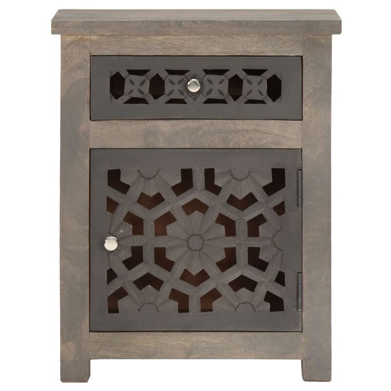 vidaXL Bedside Cabinet 15.7"x11.8"x19.7" Solid Mango Wood