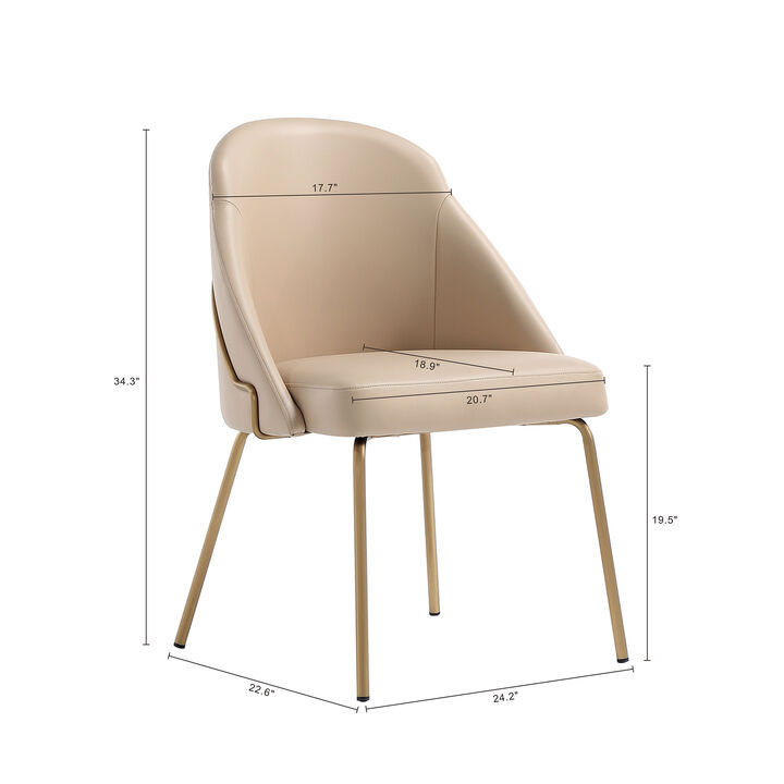Gracie Dining Chairs in Tan and Gold (Set of 4)