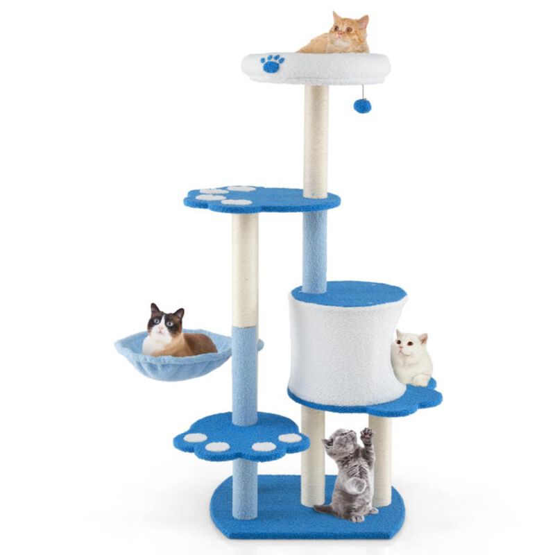 Hivvago 54 Inches Tall Modern Cat Tree Tower for Indoor Cats