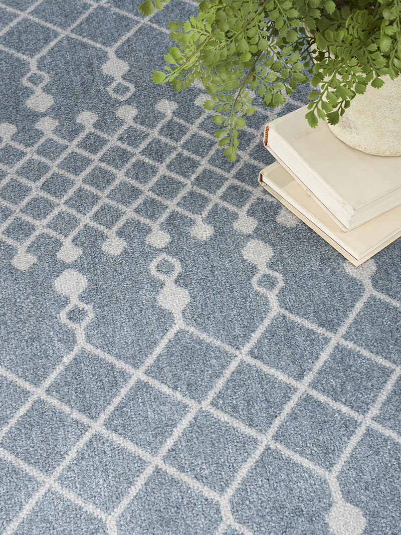 Astra Machine Washable ASW10 Blue 7'10" Round Rug