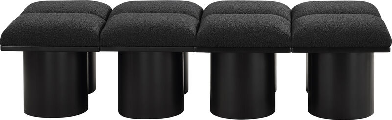 Meridian Furniture Pavilion Black Boucle Fabric Bench