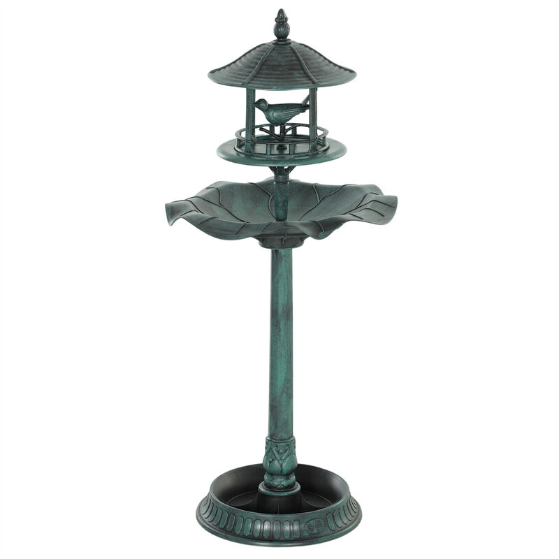 Pedestal Tall Bird Bath &ndash; Outdoor Decorative Fountain for Backyard & Garden image number 0