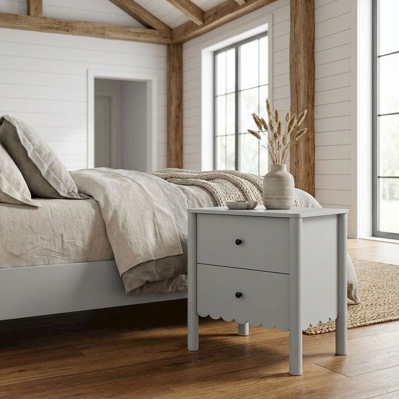 Bedside Nightstand with 2 Drawers in Elegant Finish image number 3