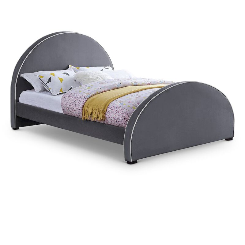 Meridian Furniture Brody Grey Velvet Queen Bed