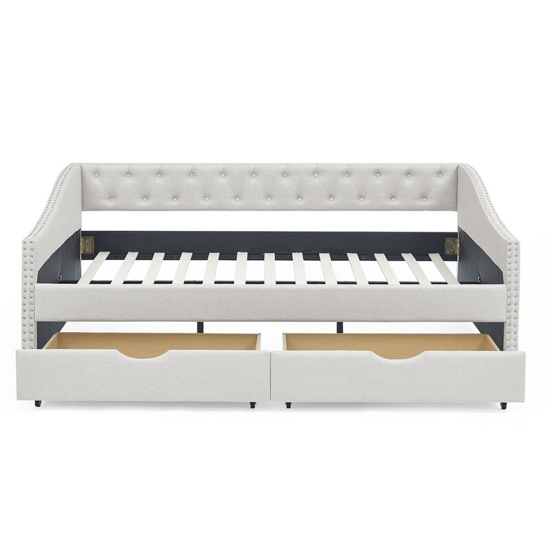 Kejorn Linen 2 Storage Drawers Daybed image number 6