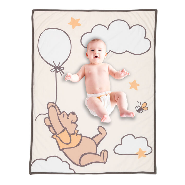 Lambs & Ivy WINNIE THE POOH Picture Perfect Baby Blanket - Beige, Animals