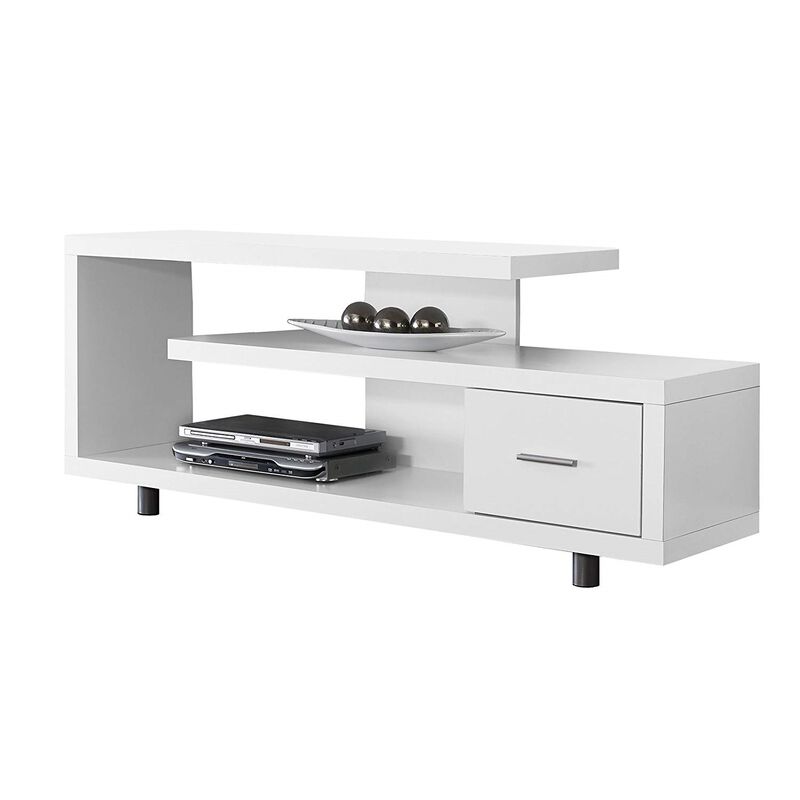 Modern TV Stand for Flat Screen TVs with Storage Shelves and Cabinets