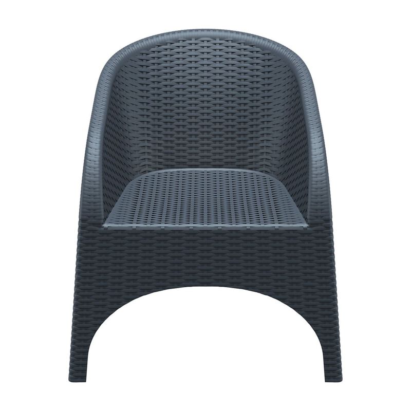 31.5" Gray Patio Wickerlook Stackable Dining Chair