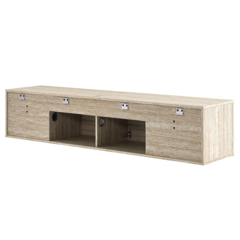 Modway Terra Wall Mounted Floating TV Stand in Travertine image number 6