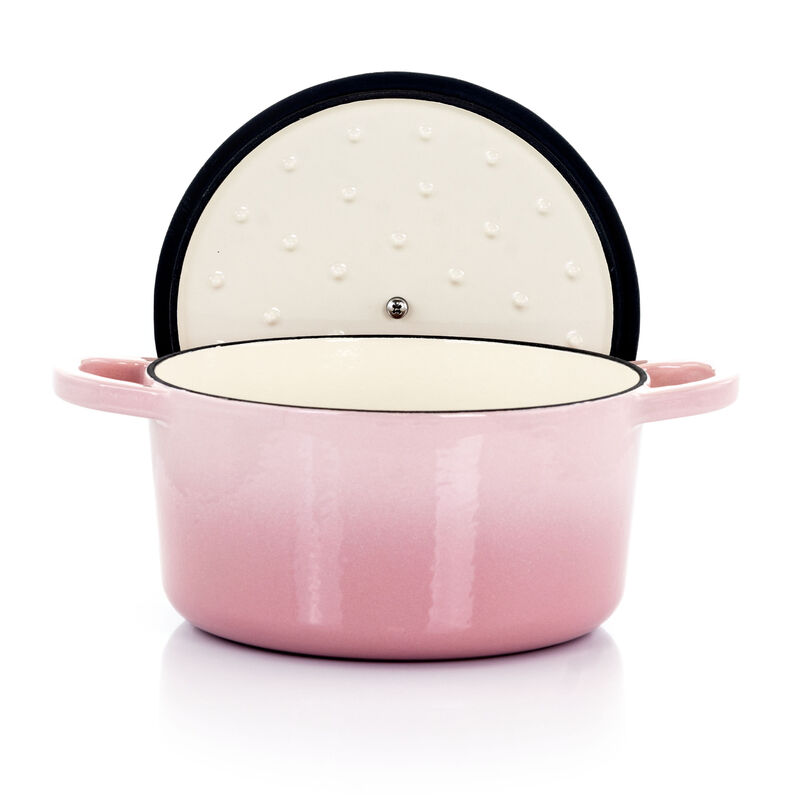 Crock-Pot Artisan 2 Piece 3 Quarts Enamled Cast Iron Dutch Oven in Blush Pink