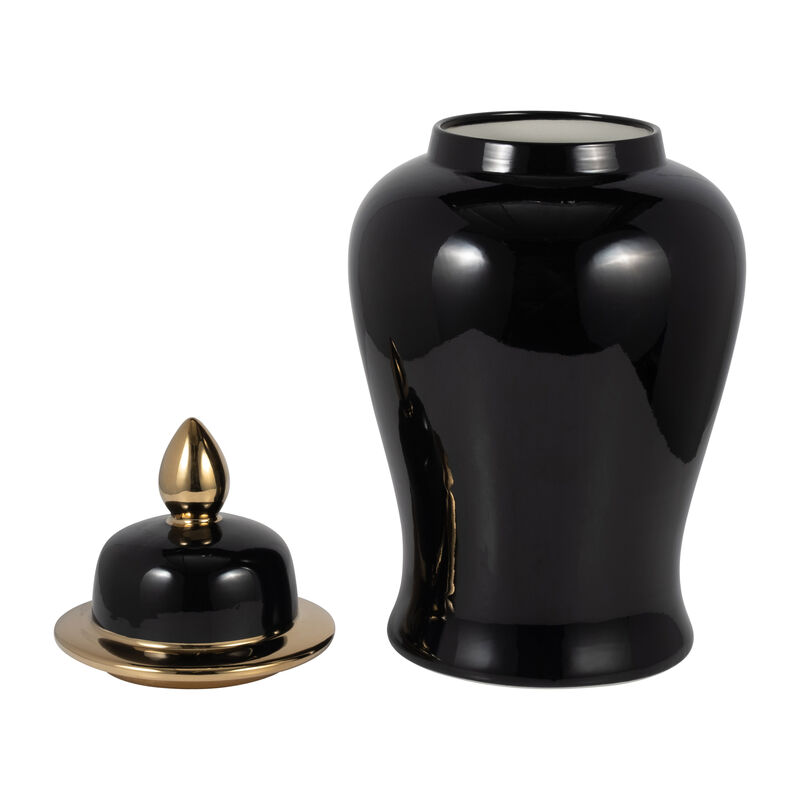 24" Temple Jar, Black/Gold image number 1