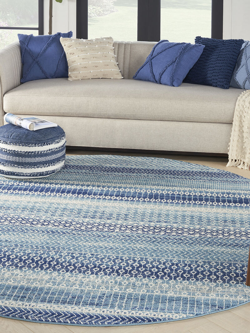 Passion PSN26 Navy/Blue 8' x Round Rug image number 6