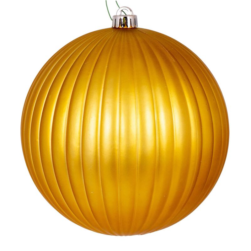 Vickerman Gold Matte Lined Ball Ornament 1 per Bag. image number 0