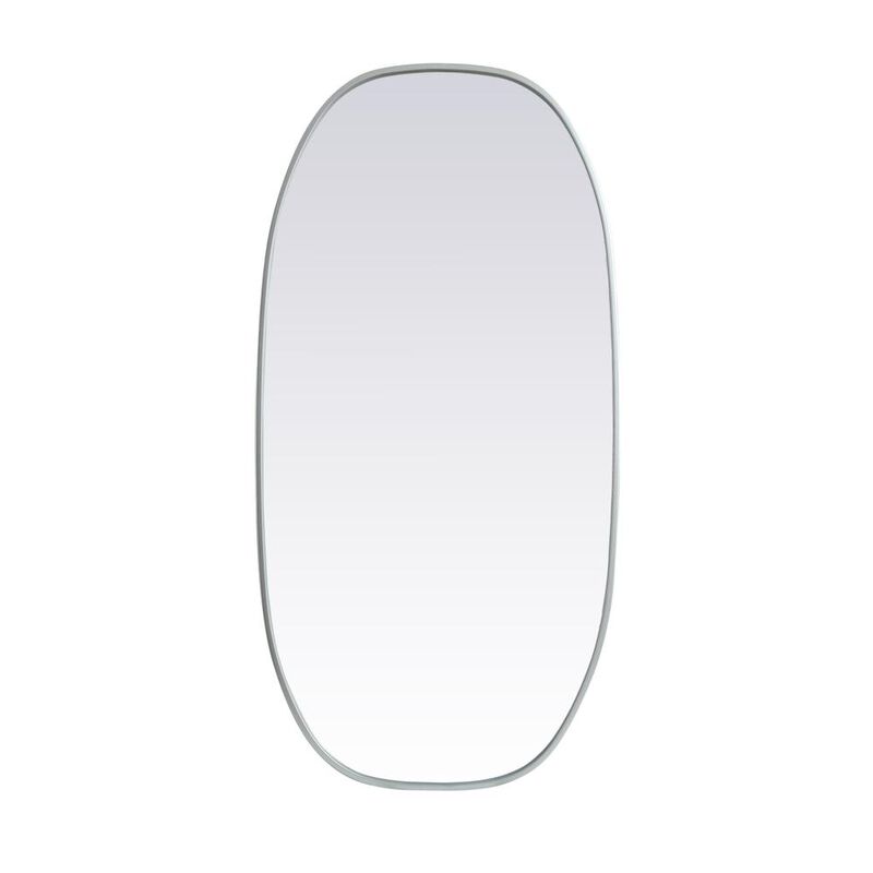 Elegant Decor Metal Frame Oval Mirror 24x48 Inch in Silver
