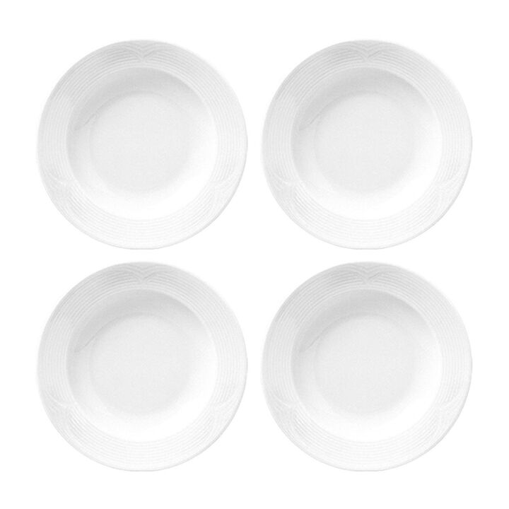 Porcelain Saturn dia.8.5" h:1.25" 8 oz. Round White Porcelain Bowl (Set of 4)