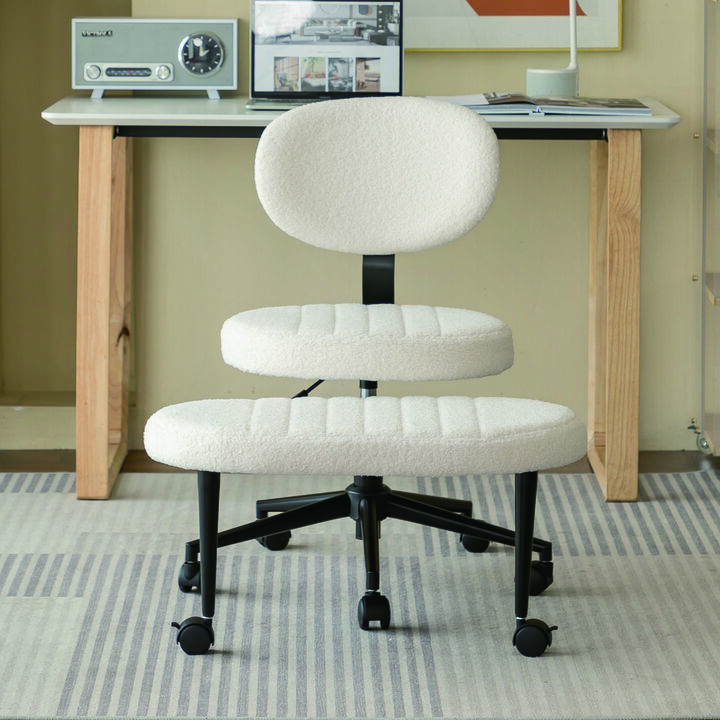 GOODSILO Ergonomic Multi-Position Cross Legged Office Chair, Swivel Rolling Meditation Fidget Chair with Back Support for Home Office