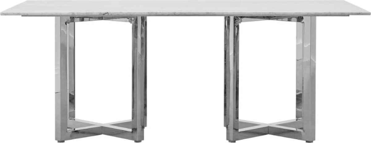 Amalfi Rectangular Carrara Marble Top Dining Table