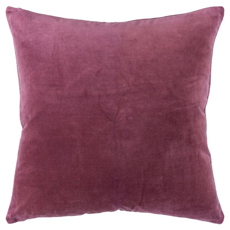 Homezia Berry Solid Reversible Cotton Velvet Throw Pillow