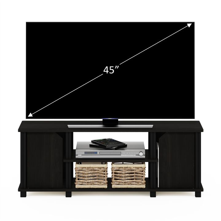 Furinno Brahms TV Stand Entertainment Center with Shelves and Storage for TV Size up to 45 Inch, Espresso/Black