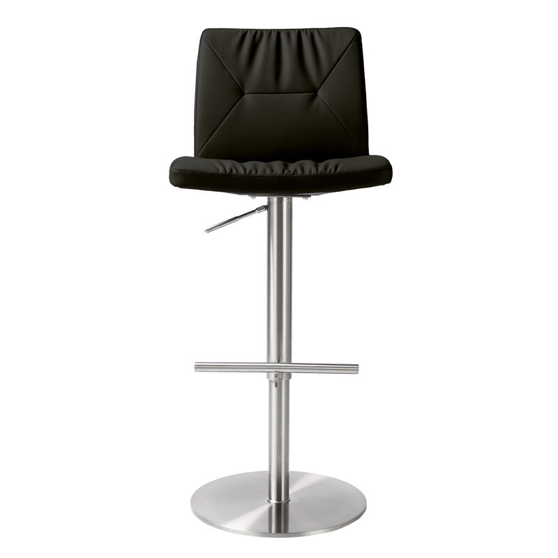 Paddy Vegan Leather on Silver Adjustable Stool
