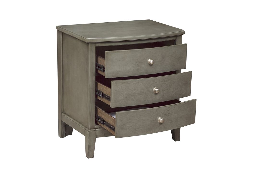 Streamdale Gray Birch Nightstand with 3 Drawers