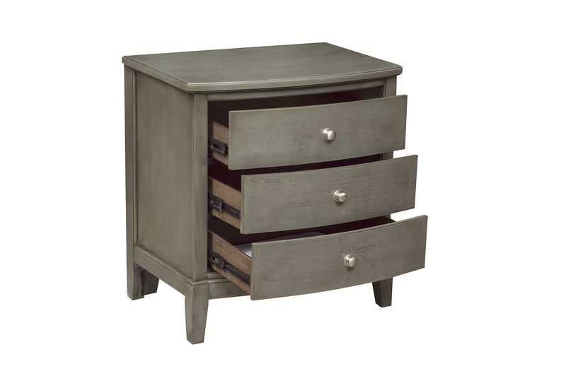 Streamdale Gray Birch Nightstand with 3 Drawers