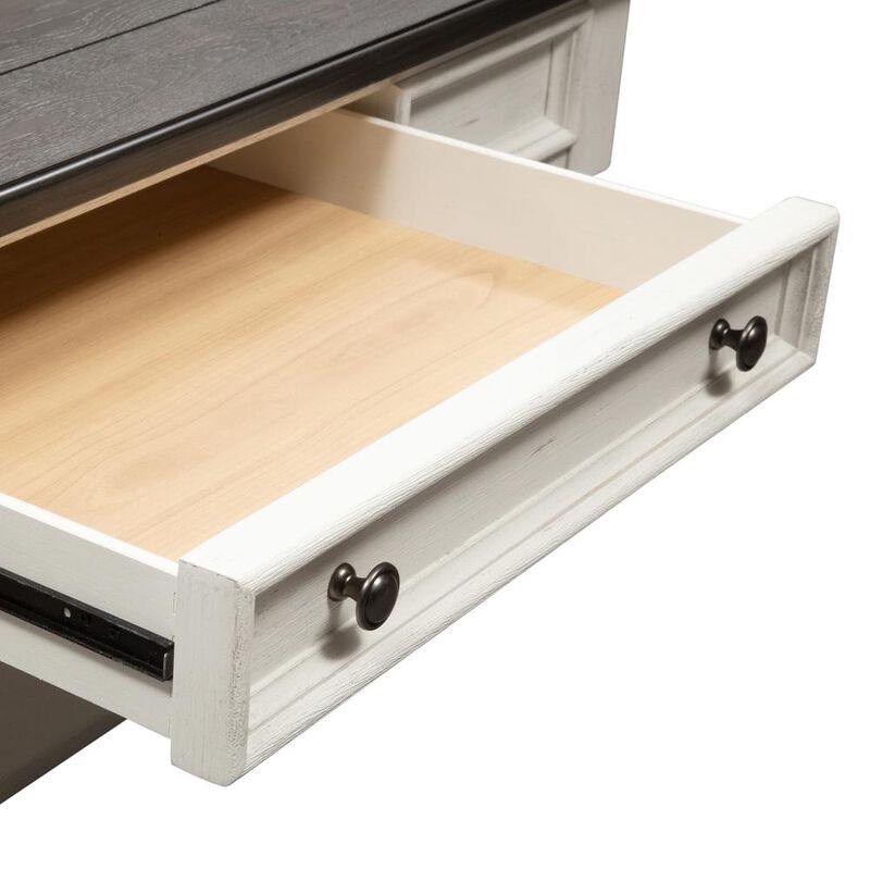 Liberty Furniture Allyson Park Rectangular Cocktail Table in Wirebrushed White w/ Charcoal Top image number 6
