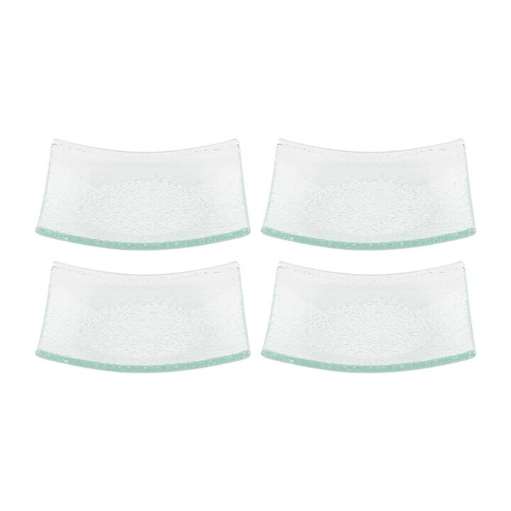 Glass Dinnerware 5.75" x 5.75" Square Clear Glass Plate (Set of 4)