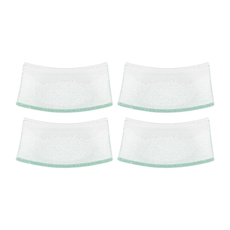 Glass Dinnerware 5.75" x 5.75" Square Clear Glass Plate (Set of 4)