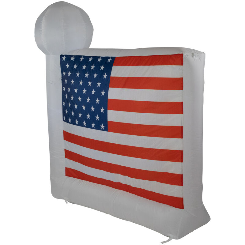 6' Inflatable Fourth of July Lighted American Flag Yard Art Decoration