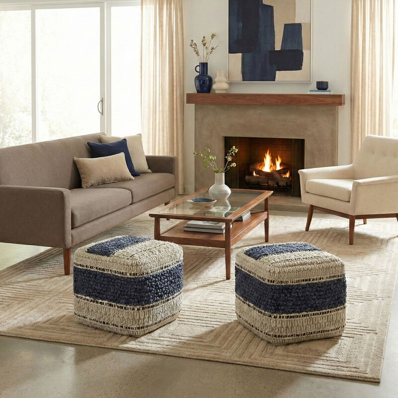 Simpli Home Grady Square Pouf image number 2