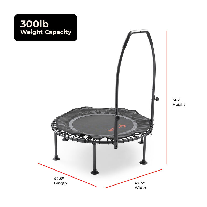 Sunny Health & Fitness Active Quiet Fitness 40" Trampoline with Adjustable Stability Handlebar image number 6