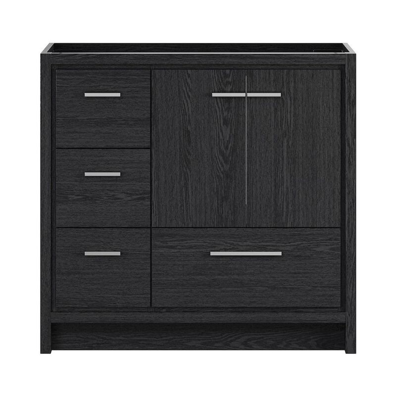 Virage 36" Freestanding Bathroom Vanity in Black Oak without Sink Top image number 0
