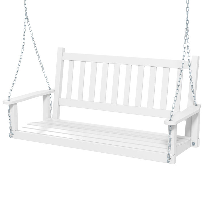 2-Person Wooden Outdoor Porch Swing with 500 lbs Weight Capacity