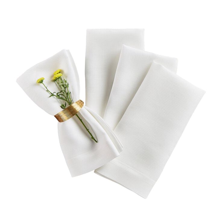 Solino Home 100% Pure Linen Dinner Napkins 20 x 20 Inch Set of 4 - Fete
