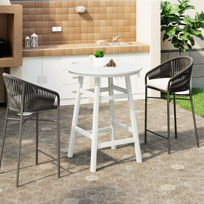 WestinTrends Outdoor 35" HDPE Round Patio Bar Height Table image number 1
