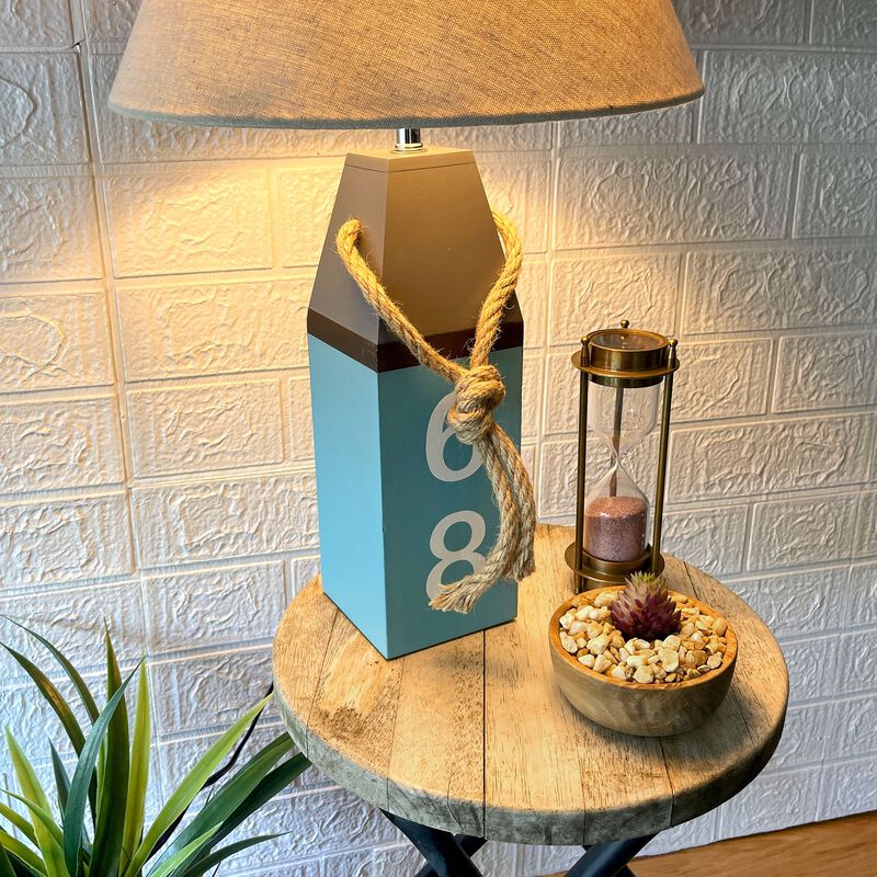 Coastal Blue Buoy Table Lamp 195 Nautical Beach Decor With Shade image number 6