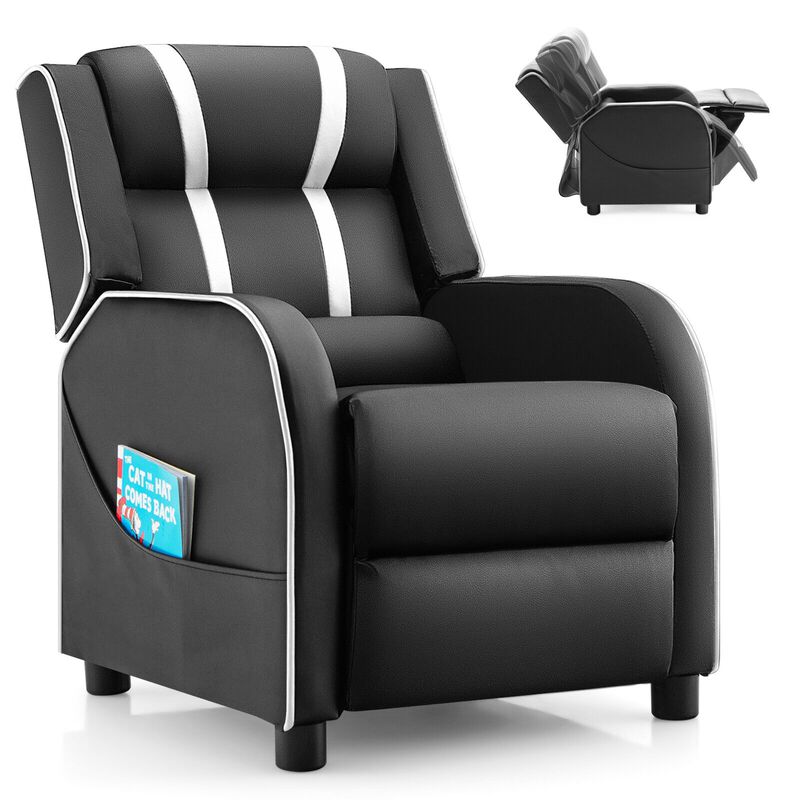 Comfortable Kids Recliner Chair with Side Pockets and Adjustable Footrest for Playtime and Relaxation