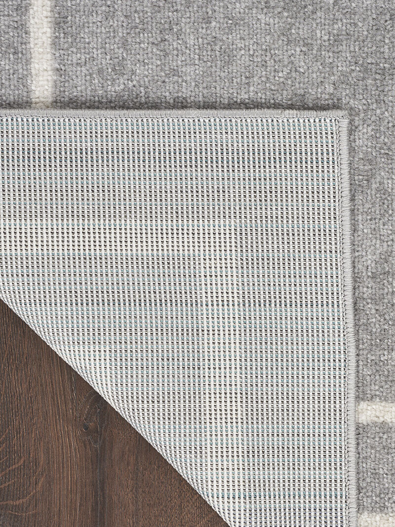 Nourison Essentials NRE02 Gray/Ivory 2' x 6' Rug image number 4