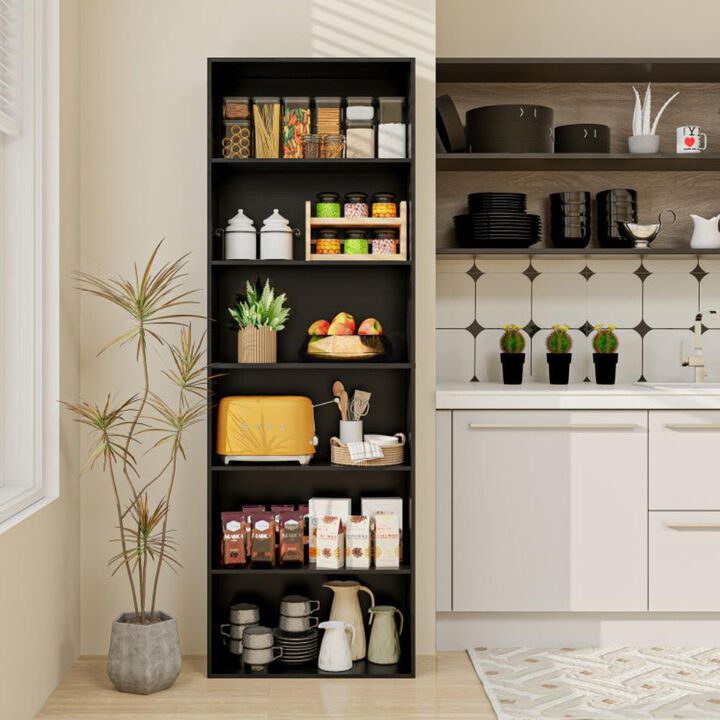 Hivvago 6-Tier Bookcase with 6 Open Shelves and Anti-Toppling Kits